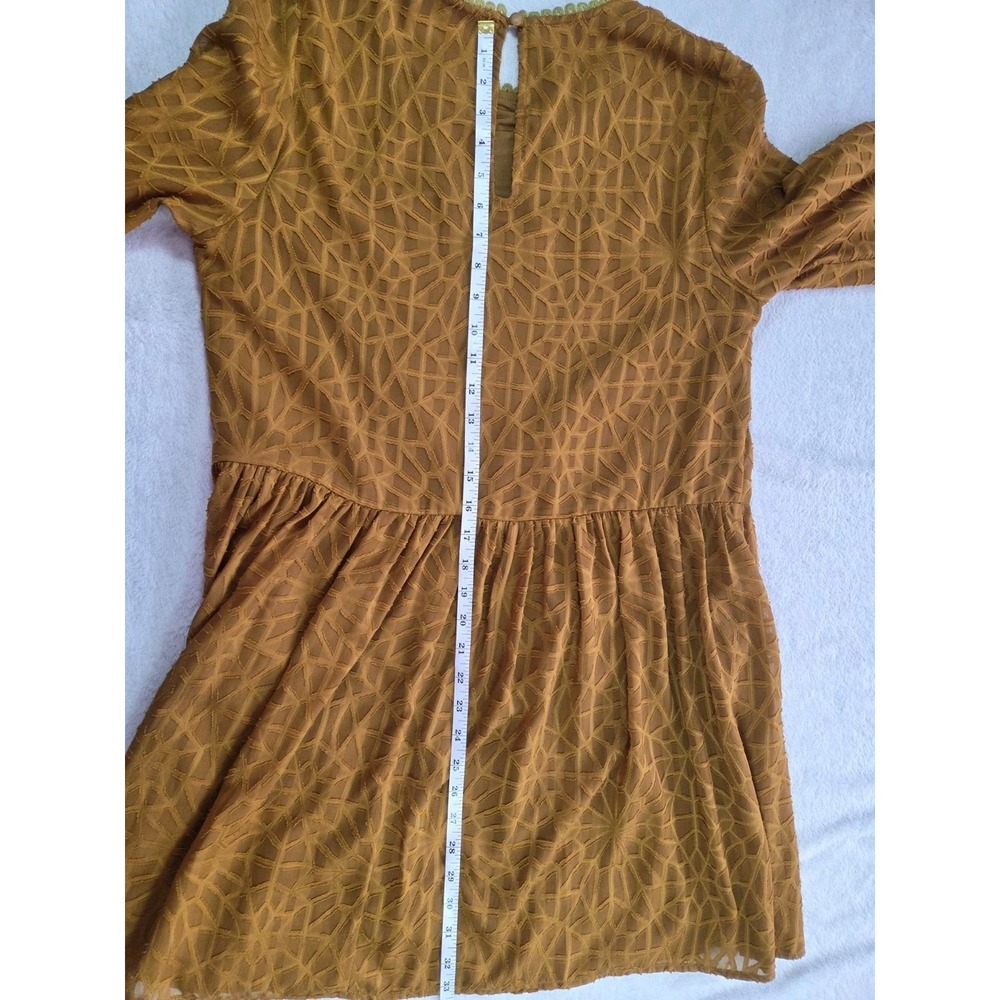 Altar'd State Boho Burnout Chiffon Dress Medium Rust Orange Dolman Sleeve - Picture 4 of 7
